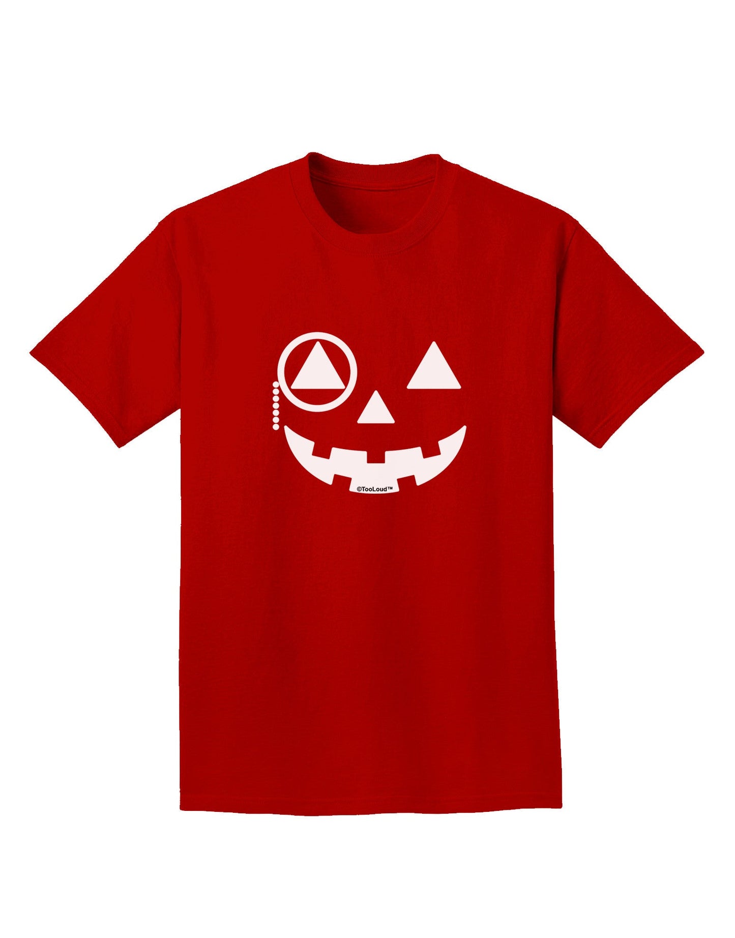 Monocle Jack-o-Lantern B-W Adult Dark T-Shirt-Mens T-Shirt-TooLoud-Red-Small-Davson Sales