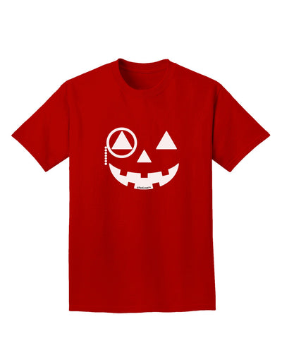 Monocle Jack-o-Lantern B-W Adult Dark T-Shirt-Mens T-Shirt-TooLoud-Red-Small-Davson Sales