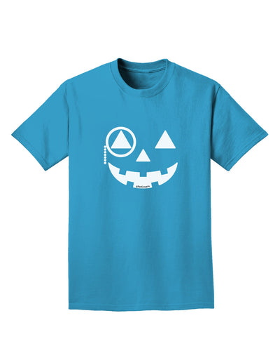 Monocle Jack-o-Lantern B-W Adult Dark T-Shirt-Mens T-Shirt-TooLoud-Turquoise-Small-Davson Sales