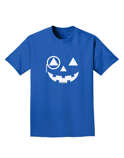 Monocle Jack-o-Lantern B-W Adult Dark T-Shirt-Mens T-Shirt-TooLoud-Royal-Blue-Small-Davson Sales