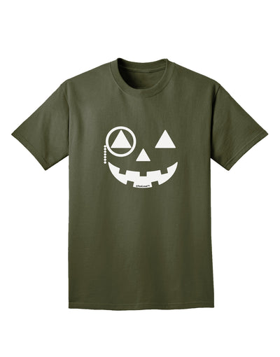 Monocle Jack-o-Lantern B-W Adult Dark T-Shirt-Mens T-Shirt-TooLoud-Military-Green-Small-Davson Sales