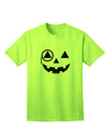 Monocle Jack-o-Lantern B-W Adult T-Shirt-Mens T-Shirt-TooLoud-Neon-Green-Small-Davson Sales