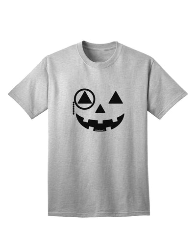 Monocle Jack-o-Lantern B-W Adult T-Shirt-Mens T-Shirt-TooLoud-AshGray-Small-Davson Sales