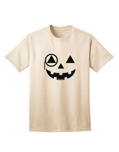 Monocle Jack-o-Lantern B-W Adult T-Shirt-Mens T-Shirt-TooLoud-Natural-Small-Davson Sales