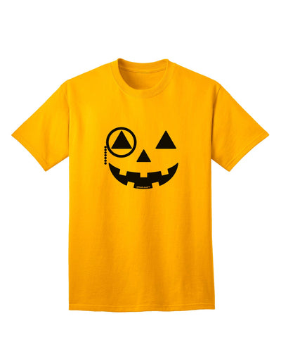 Monocle Jack-o-Lantern B-W Adult T-Shirt-Mens T-Shirt-TooLoud-Gold-Small-Davson Sales