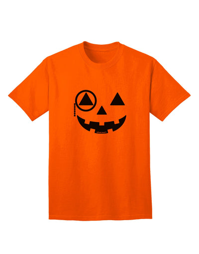 Monocle Jack-o-Lantern B-W Adult T-Shirt-Mens T-Shirt-TooLoud-Orange-Small-Davson Sales