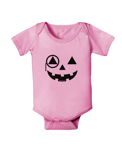 Monocle Jack-o-Lantern B-W Baby Romper Bodysuit-Baby Romper-TooLoud-Pink-06-Months-Davson Sales