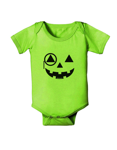 Monocle Jack-o-Lantern B-W Baby Romper Bodysuit-Baby Romper-TooLoud-Lime-06-Months-Davson Sales