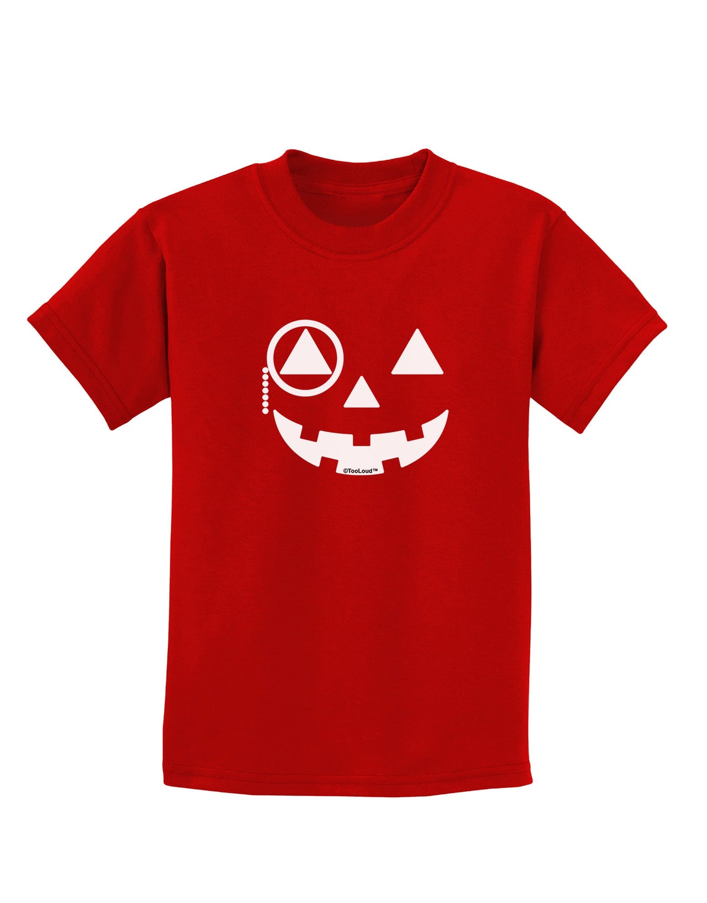 Monocle Jack-o-Lantern B-W Childrens Dark T-Shirt-Childrens T-Shirt-TooLoud-Red-X-Small-Davson Sales