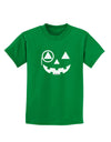 Monocle Jack-o-Lantern B-W Childrens Dark T-Shirt-Childrens T-Shirt-TooLoud-Kelly-Green-X-Small-Davson Sales