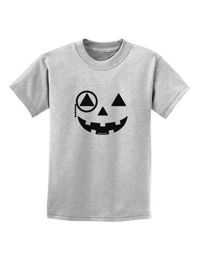 Monocle Jack-o-Lantern B-W Childrens T-Shirt-Childrens T-Shirt-TooLoud-AshGray-X-Small-Davson Sales