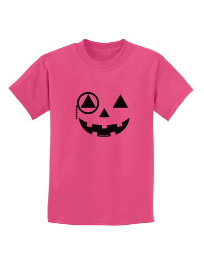 Monocle Jack-o-Lantern B-W Childrens T-Shirt-Childrens T-Shirt-TooLoud-Sangria-X-Small-Davson Sales