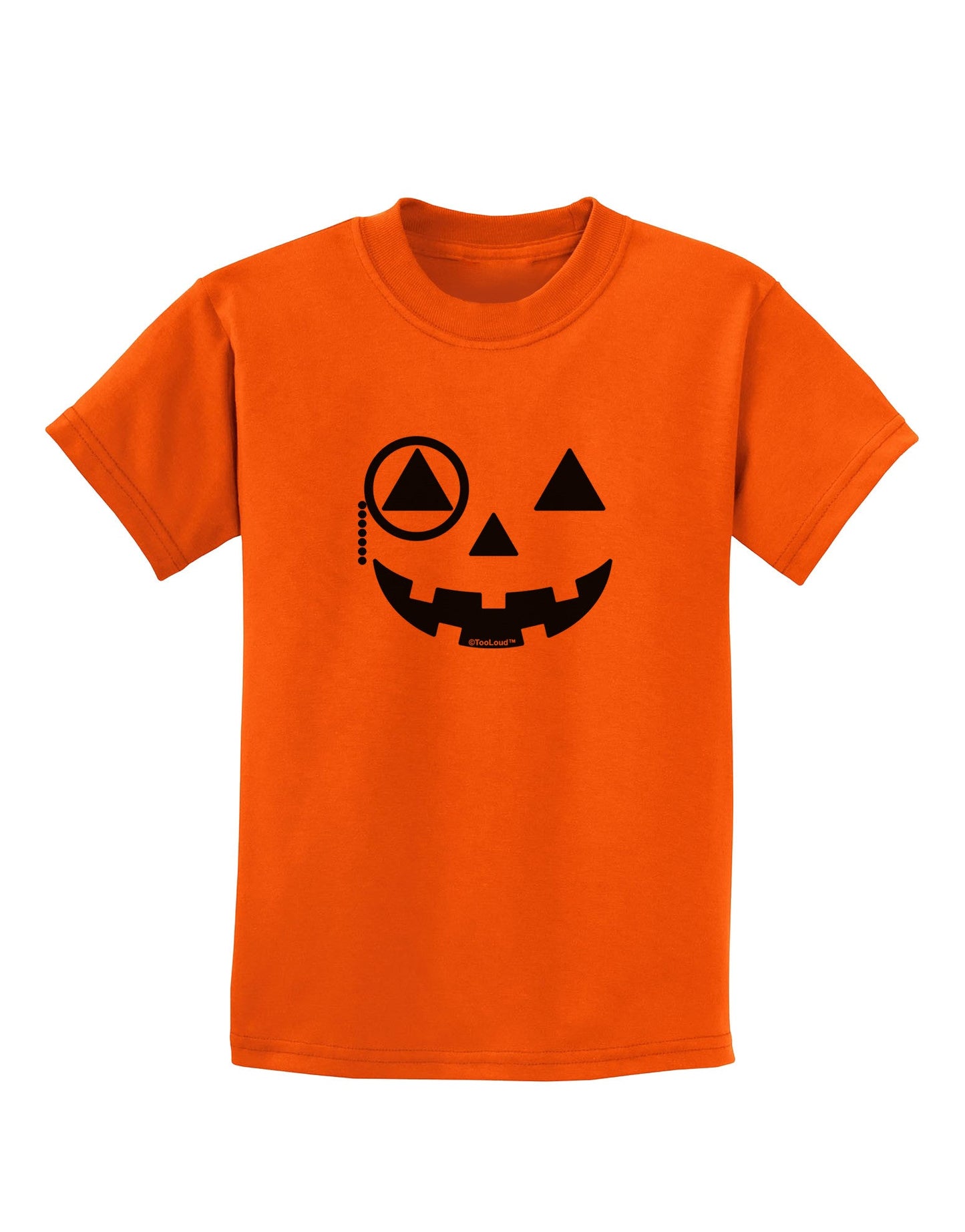 Monocle Jack-o-Lantern B-W Childrens T-Shirt-Childrens T-Shirt-TooLoud-Orange-X-Small-Davson Sales