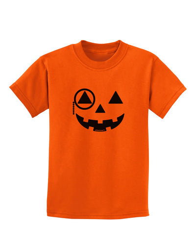 Monocle Jack-o-Lantern B-W Childrens T-Shirt-Childrens T-Shirt-TooLoud-Orange-X-Small-Davson Sales