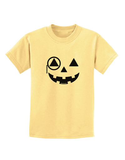 Monocle Jack-o-Lantern B-W Childrens T-Shirt-Childrens T-Shirt-TooLoud-Daffodil-Yellow-X-Small-Davson Sales