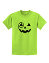 Monocle Jack-o-Lantern B-W Childrens T-Shirt-Childrens T-Shirt-TooLoud-Lime-Green-X-Small-Davson Sales