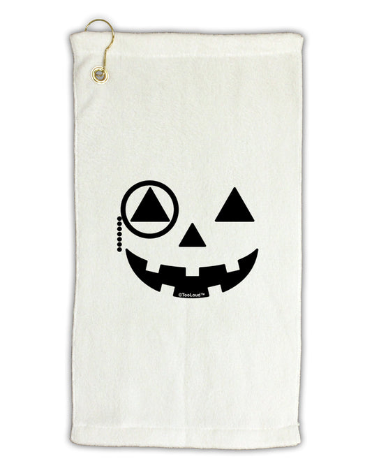 Monocle Jack-o-Lantern B-W Micro Terry Gromet Golf Towel 11"x19-Golf Towel-TooLoud-White-Davson Sales