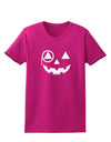 Monocle Jack-o-Lantern B-W Womens Dark T-Shirt-TooLoud-Hot-Pink-Small-Davson Sales