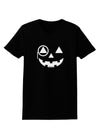 Monocle Jack-o-Lantern B-W Womens Dark T-Shirt-TooLoud-Black-X-Small-Davson Sales