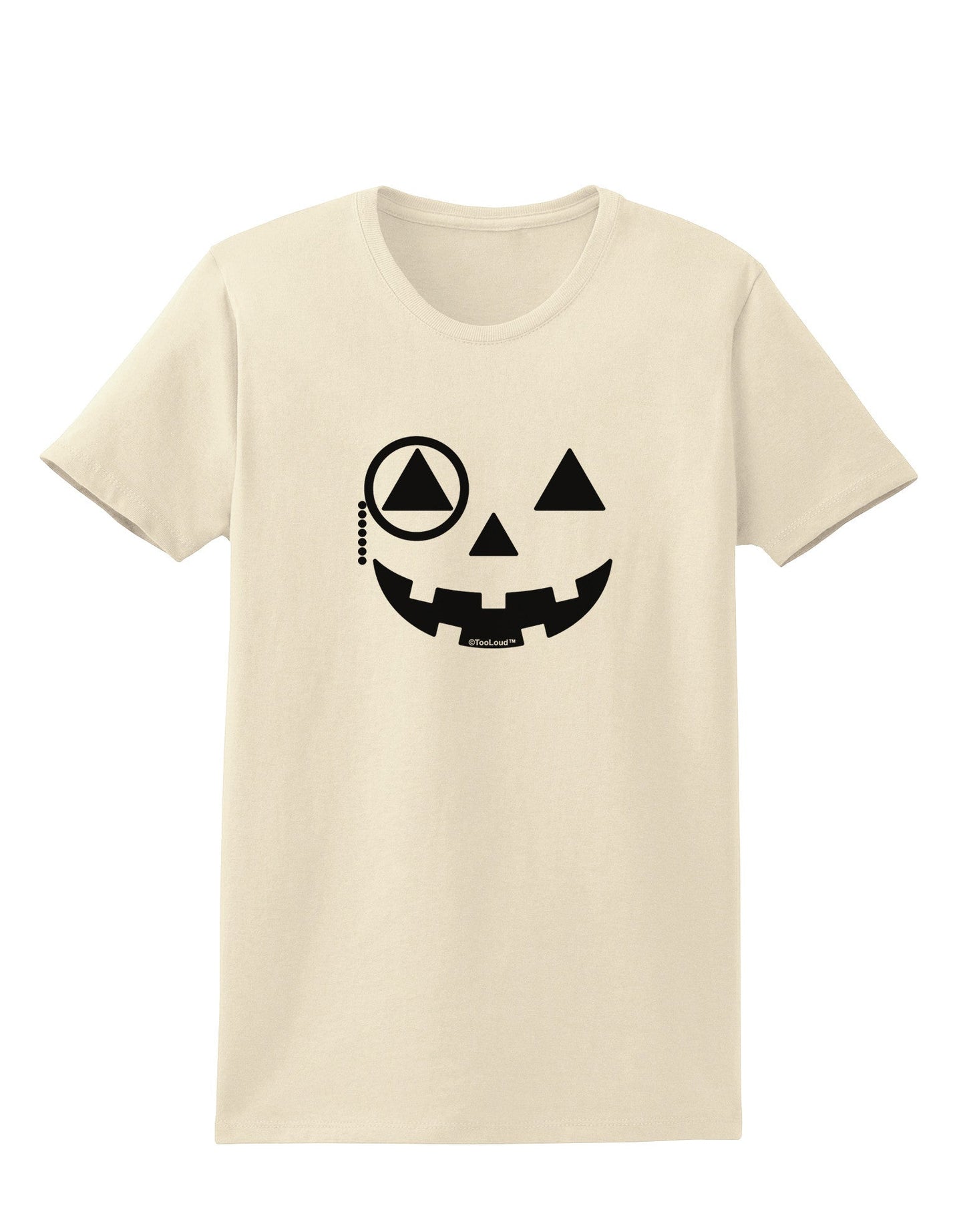 Monocle Jack-o-Lantern B-W Womens T-Shirt-Womens T-Shirt-TooLoud-Natural-X-Small-Davson Sales