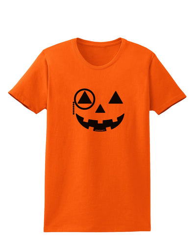 Monocle Jack-o-Lantern B-W Womens T-Shirt-Womens T-Shirt-TooLoud-Orange-X-Small-Davson Sales