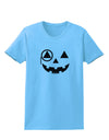 Monocle Jack-o-Lantern B-W Womens T-Shirt-Womens T-Shirt-TooLoud-Aquatic-Blue-X-Small-Davson Sales