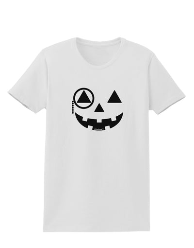 Monocle Jack-o-Lantern B-W Womens T-Shirt-Womens T-Shirt-TooLoud-White-X-Small-Davson Sales