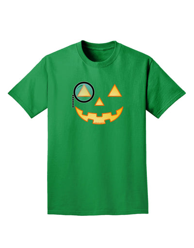 Monocle Jack-o-Lantern Color Adult Dark T-Shirt-Mens T-Shirt-TooLoud-Kelly-Green-Small-Davson Sales