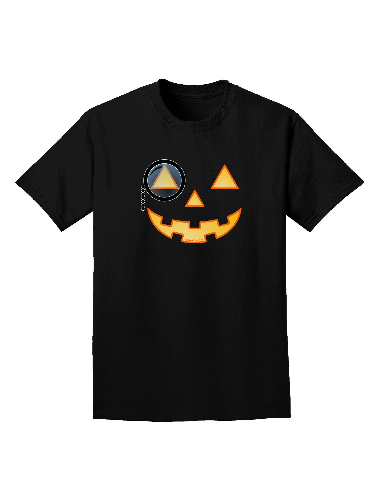 Monocle Jack-o-Lantern Color Adult Dark T-Shirt-Mens T-Shirt-TooLoud-Black-Small-Davson Sales