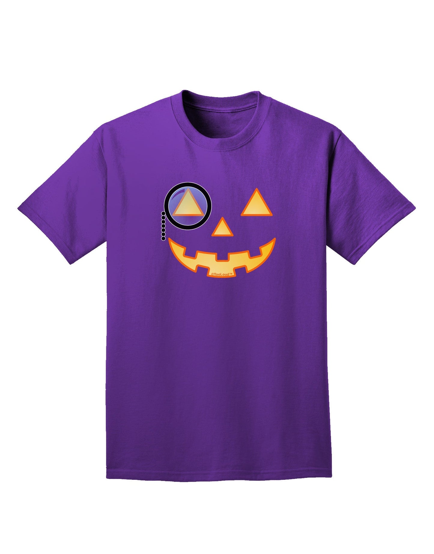 Monocle Jack-o-Lantern Color Adult Dark T-Shirt-Mens T-Shirt-TooLoud-Purple-Small-Davson Sales