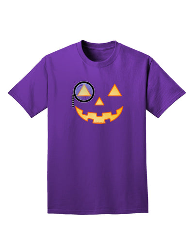 Monocle Jack-o-Lantern Color Adult Dark T-Shirt-Mens T-Shirt-TooLoud-Purple-Small-Davson Sales