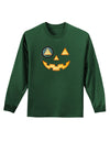 Monocle Jack-o-Lantern Color Adult Long Sleeve Dark T-Shirt-TooLoud-Dark-Green-Small-Davson Sales