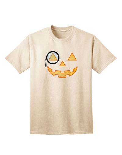 Monocle Jack-o-Lantern Color Adult T-Shirt-Mens T-Shirt-TooLoud-Natural-Small-Davson Sales