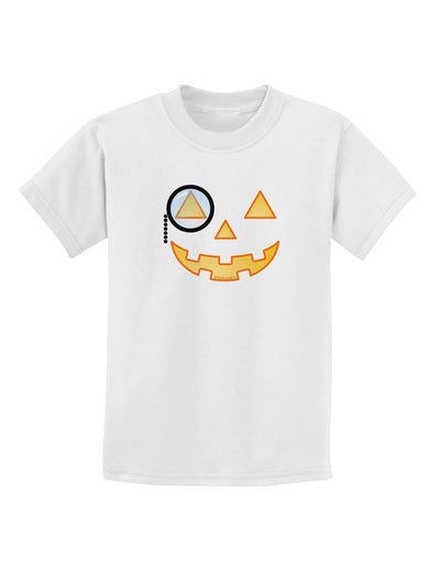 Monocle Jack-o-Lantern Color Childrens T-Shirt-Childrens T-Shirt-TooLoud-White-X-Small-Davson Sales