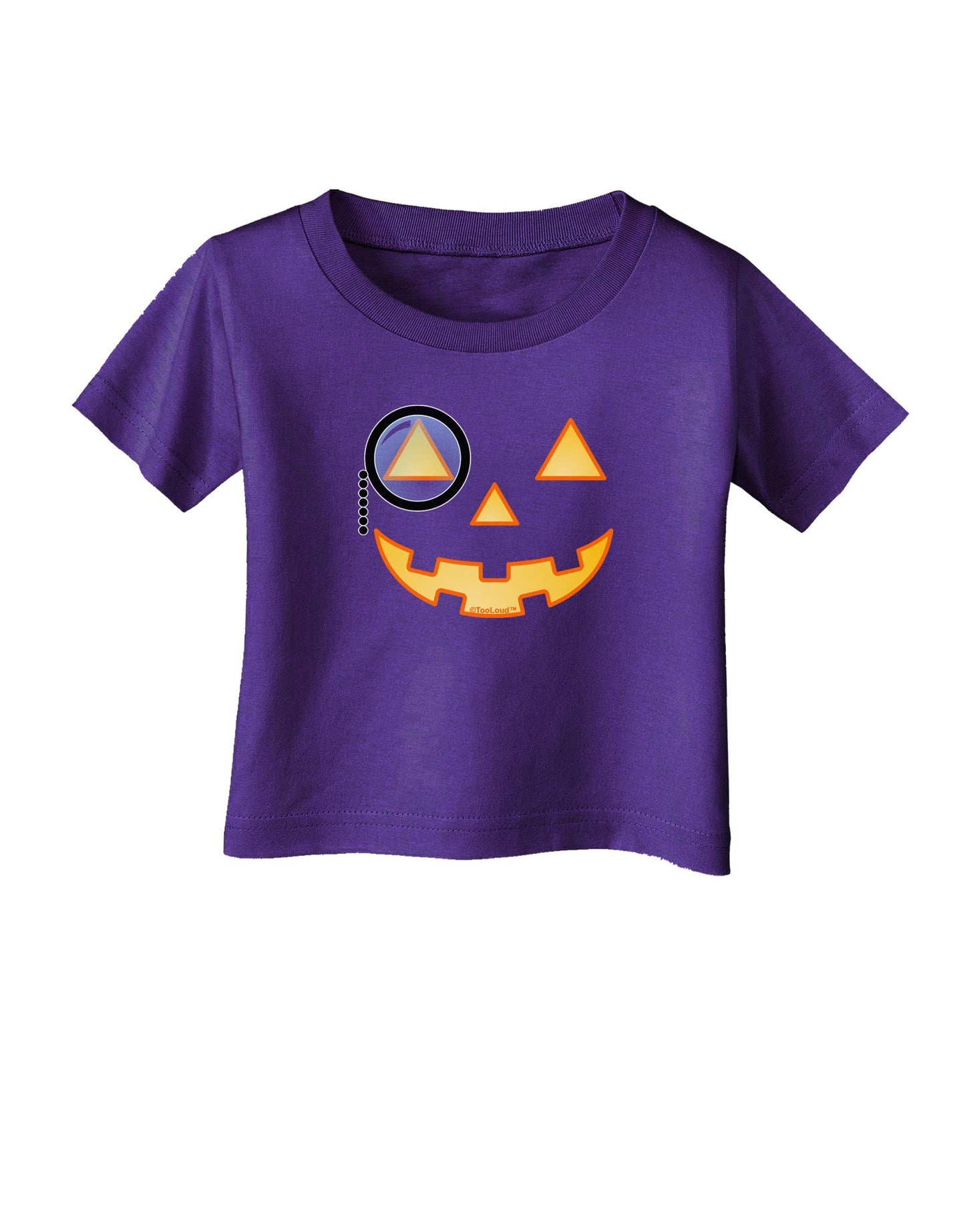 Monocle Jack-o-Lantern Color Infant T-Shirt Dark-Infant T-Shirt-TooLoud-Purple-06-Months-Davson Sales