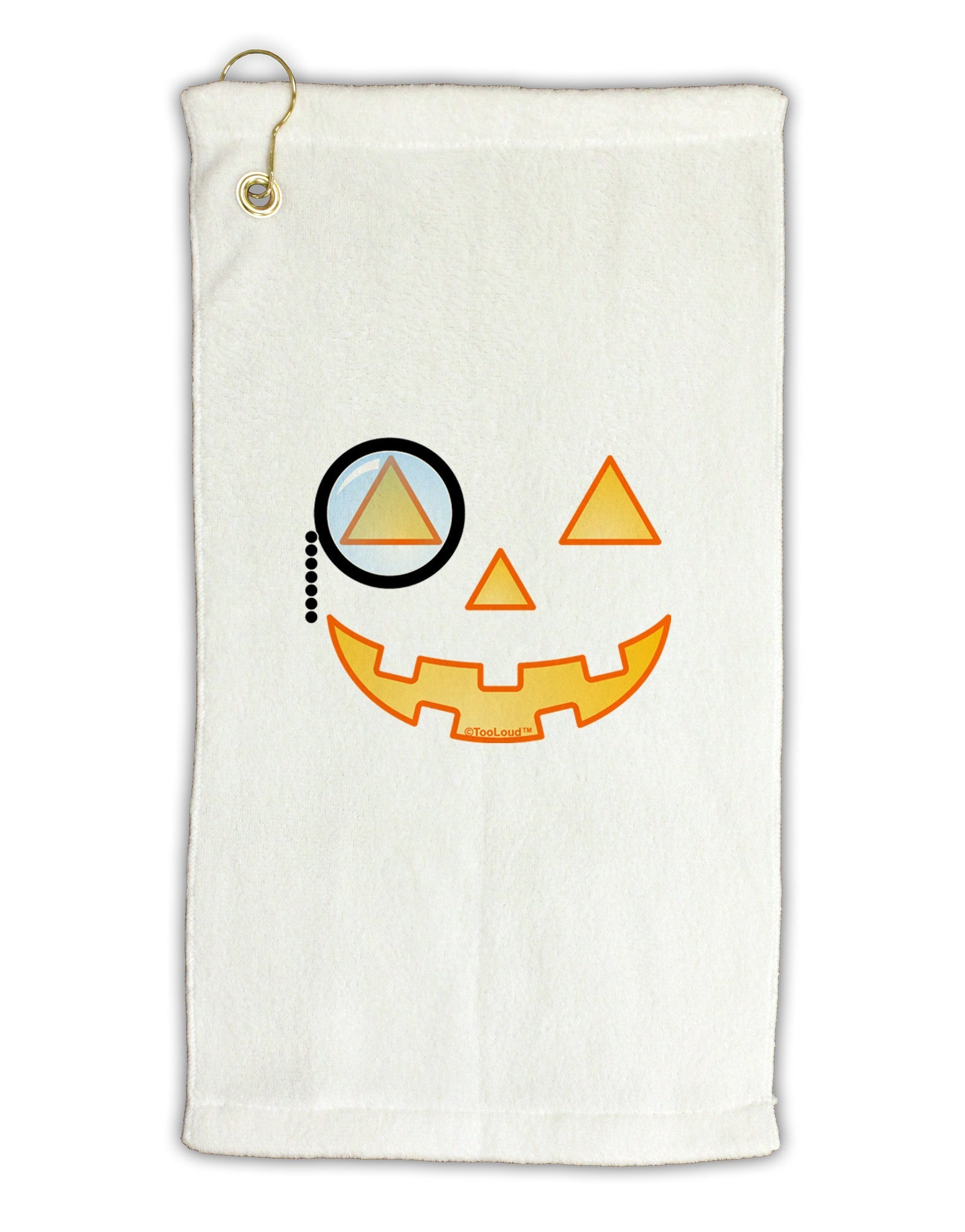 Monocle Jack-o-Lantern Color Micro Terry Gromet Golf Towel 11"x19-Golf Towel-TooLoud-White-Davson Sales