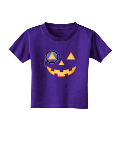 Monocle Jack-o-Lantern Color Toddler T-Shirt Dark-Toddler T-Shirt-TooLoud-Purple-2T-Davson Sales