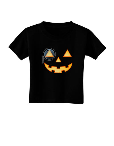 Monocle Jack-o-Lantern Color Toddler T-Shirt Dark-Toddler T-Shirt-TooLoud-Black-2T-Davson Sales