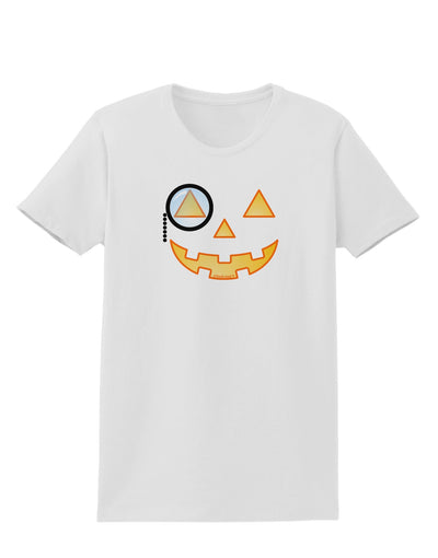 Monocle Jack-o-Lantern Color Womens T-Shirt-Womens T-Shirt-TooLoud-White-X-Small-Davson Sales