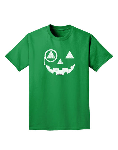 Monocle Jack-o-Lantern Distressed Adult Dark T-Shirt-Mens T-Shirt-TooLoud-Kelly-Green-Small-Davson Sales