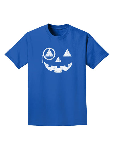 Monocle Jack-o-Lantern Distressed Adult Dark T-Shirt-Mens T-Shirt-TooLoud-Royal-Blue-Small-Davson Sales