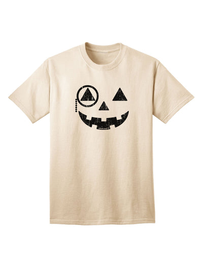 Monocle Jack-o-Lantern Distressed Adult T-Shirt-Mens T-Shirt-TooLoud-Natural-Small-Davson Sales