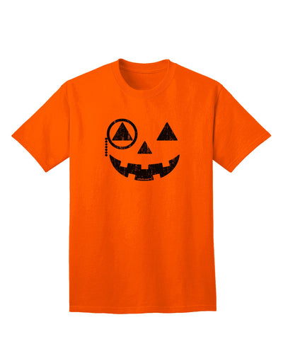 Monocle Jack-o-Lantern Distressed Adult T-Shirt-Mens T-Shirt-TooLoud-Orange-Small-Davson Sales