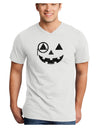 Monocle Jack-o-Lantern Distressed Adult V-Neck T-shirt-Mens V-Neck T-Shirt-TooLoud-White-Small-Davson Sales