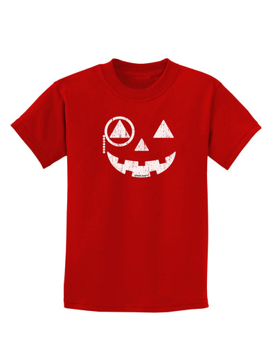 Monocle Jack-o-Lantern Distressed Childrens Dark T-Shirt-Childrens T-Shirt-TooLoud-Red-X-Small-Davson Sales