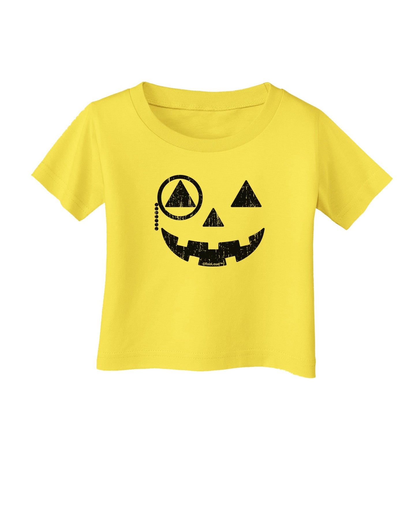 Monocle Jack-o-Lantern Distressed Infant T-Shirt-Infant T-Shirt-TooLoud-Yellow-06-Months-Davson Sales
