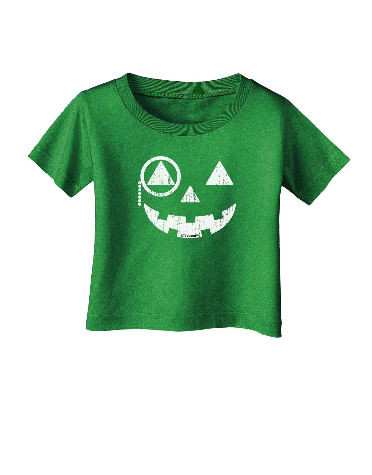 Monocle Jack-o-Lantern Distressed Infant T-Shirt Dark-Infant T-Shirt-TooLoud-Clover-Green-06-Months-Davson Sales