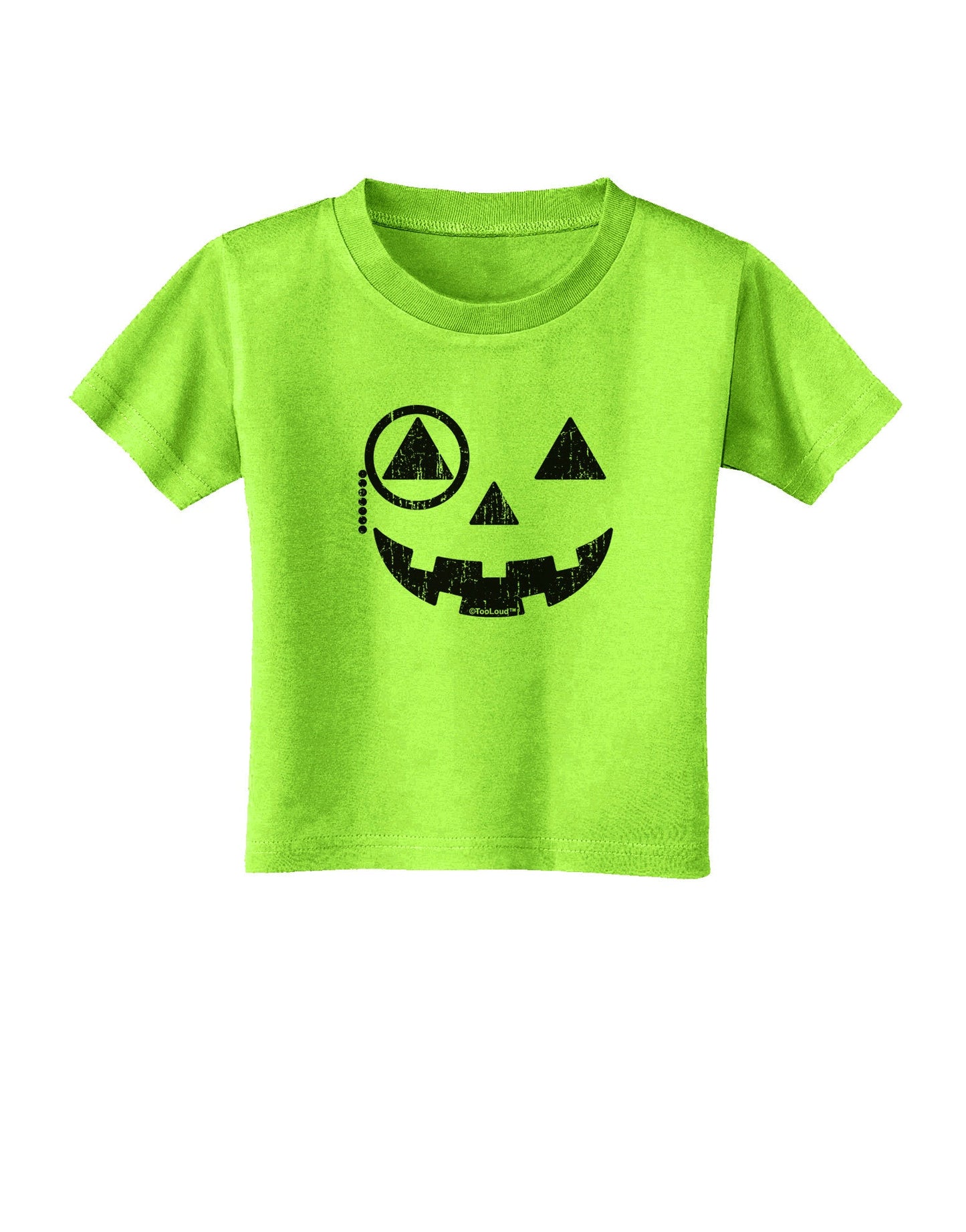 Monocle Jack-o-Lantern Distressed Toddler T-Shirt-Toddler T-Shirt-TooLoud-Lime-Green-2T-Davson Sales