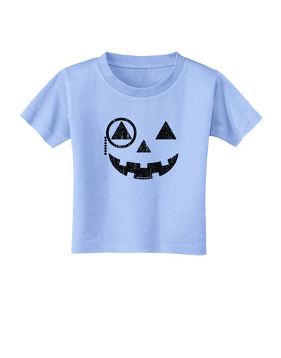 Monocle Jack-o-Lantern Distressed Toddler T-Shirt-Toddler T-Shirt-TooLoud-Aquatic-Blue-2T-Davson Sales