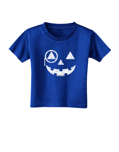 Monocle Jack-o-Lantern Distressed Toddler T-Shirt Dark-Toddler T-Shirt-TooLoud-Royal-Blue-2T-Davson Sales